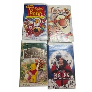 Vintage Disney Classic 90’s VHS Lot of 4 Winnie the Pooh & 101 Dalmatians Tigger